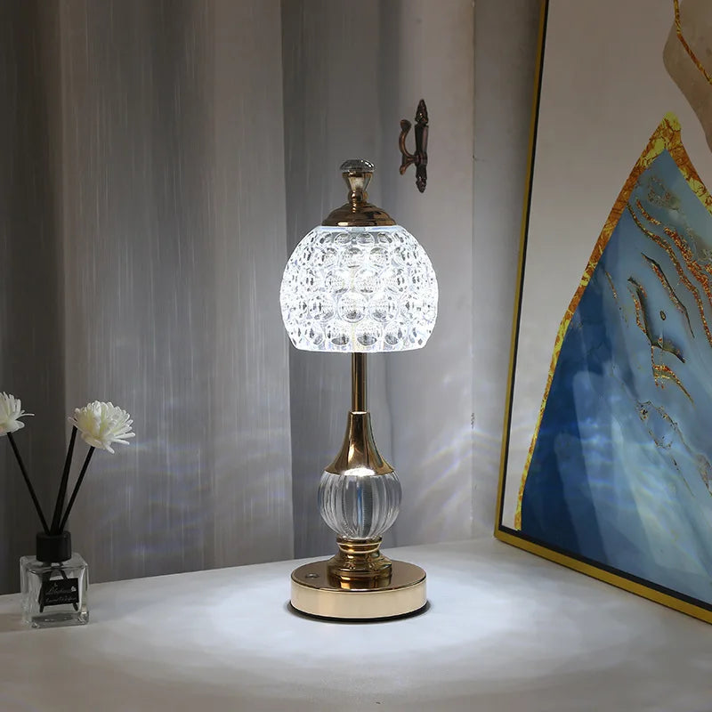 Metal & Crystal LED Desk Lamp