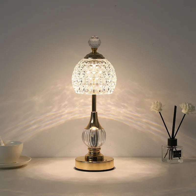 Metal & Crystal LED Desk Lamp