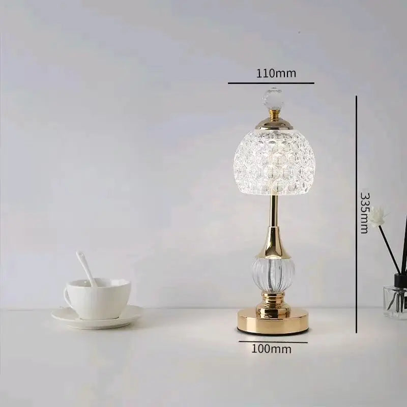 Metal & Crystal LED Desk Lamp