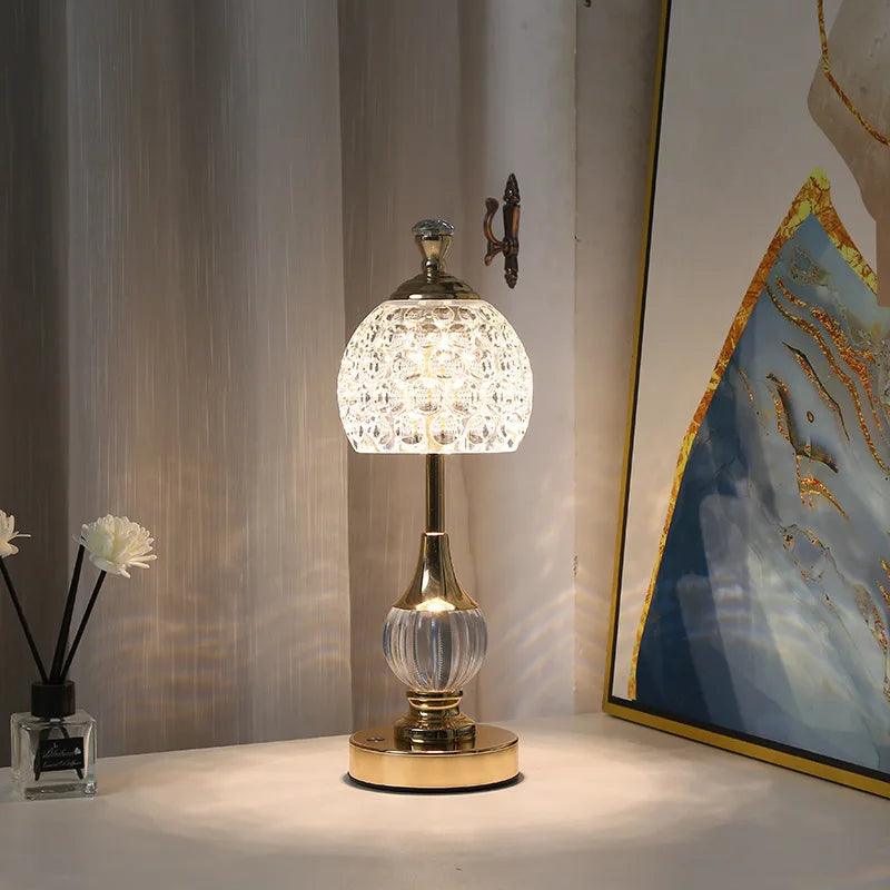 Metal & Crystal LED Desk Lamp