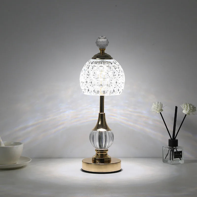 Metal & Crystal LED Desk Lamp
