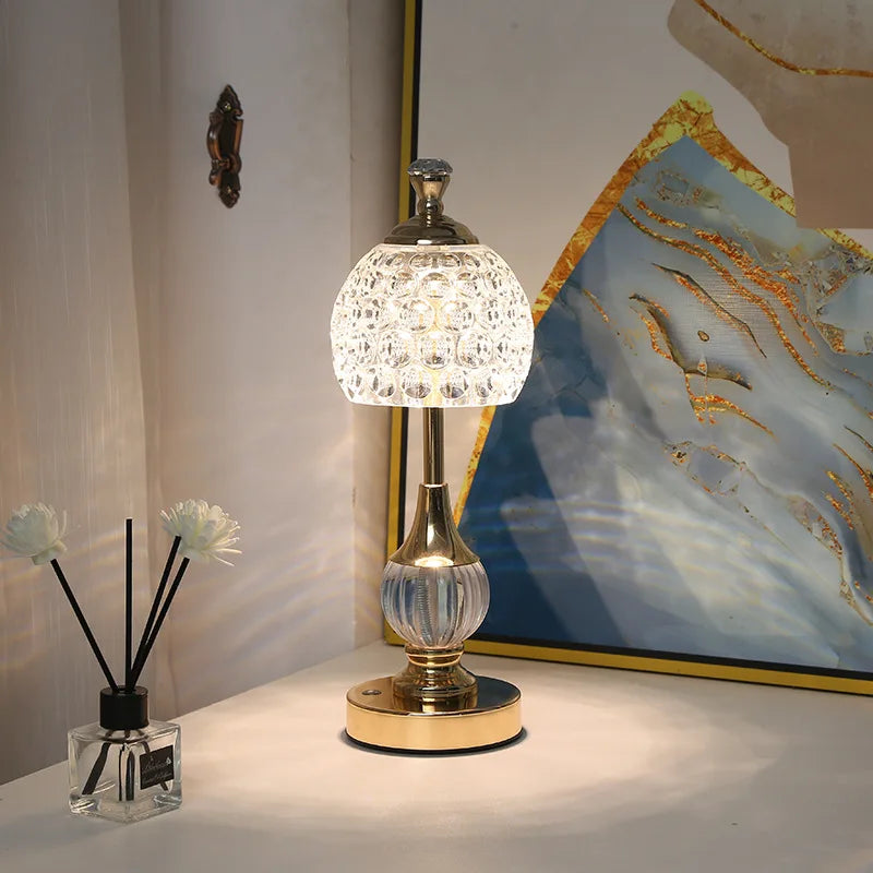 Metal & Crystal LED Desk Lamp